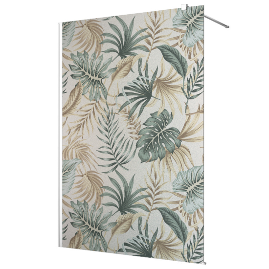 Frosted glass stickers for shower screens and windows - Tropical Leaves