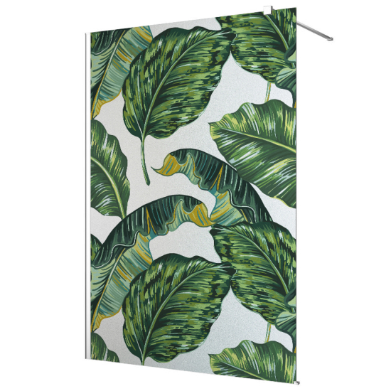 Frosted glass stickers for shower screens and windows - Tropical Leaves