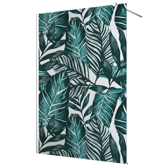 Frosted glass stickers for shower screens and windows - Tropical Leaves