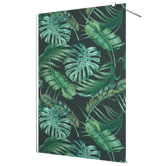 Frosted glass stickers for shower screens and windows - Tropical Leaves