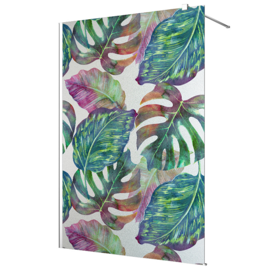 Frosted glass stickers for shower screens and windows - Tropical Leaves