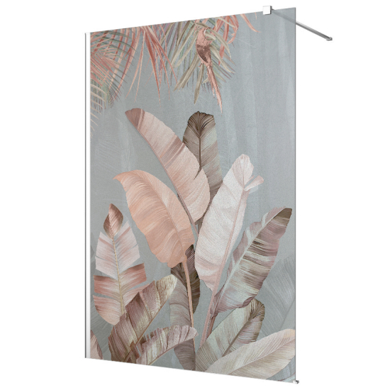 Frosted glass stickers for shower screens and windows - Tropical Stems