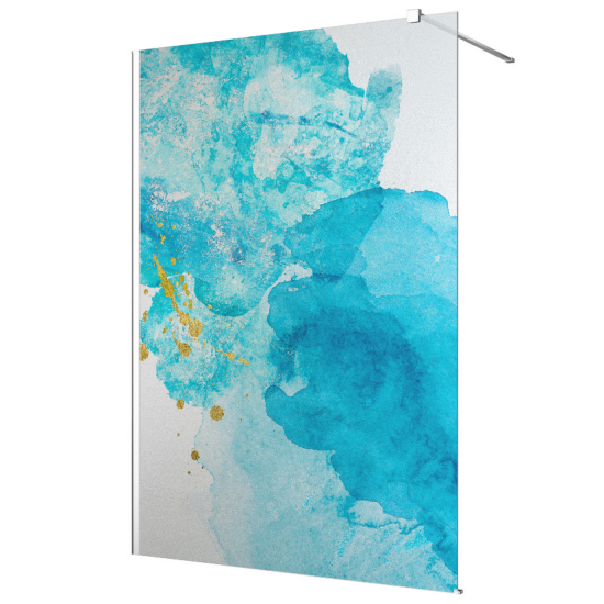 Frosted glass stickers for shower screens and windows - Watercolor Blue