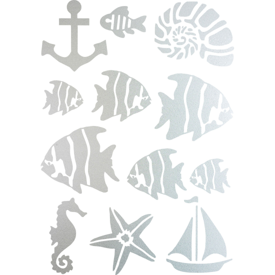 Frosted Window Glass Sticker - 12-piece marine kit