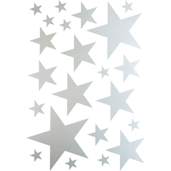 Frosted Window Glass Sticker - 22 Stars Set Of