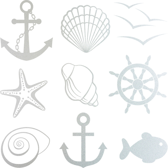 Frosted Window Glass Sticker - 9-piece marine kit