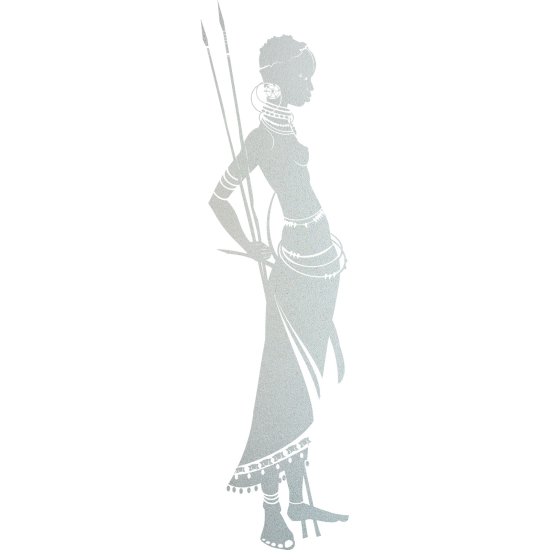 Frosted Window Glass Sticker - African woman