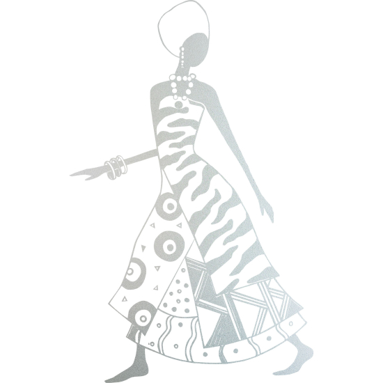 Frosted Window Glass Sticker - African woman