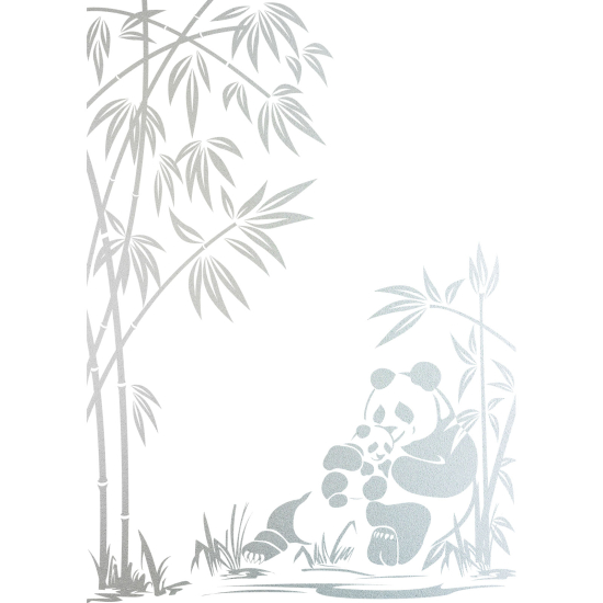 Frosted Window Glass Sticker - Bamboo Pandas