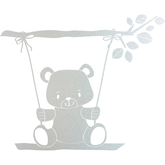 Frosted Window Glass Sticker - Bear Swing