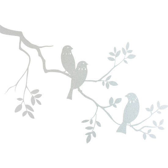 Frosted Window Glass Sticker - Bird Branch