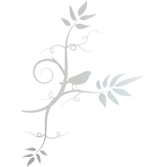 Frosted Window Glass Sticker - Bird Branch