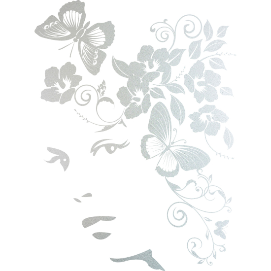 Frosted Window Glass Sticker - Butterfly Face