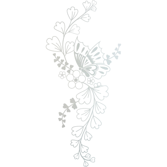 Frosted Window Glass Sticker - Butterfly Flowers