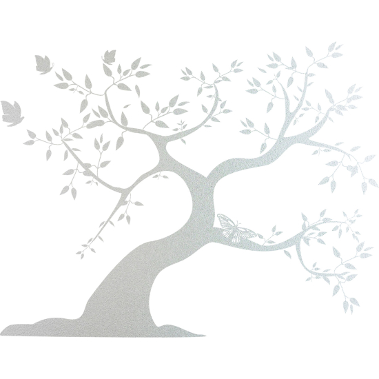 Frosted Window Glass Sticker - Butterfly Tree