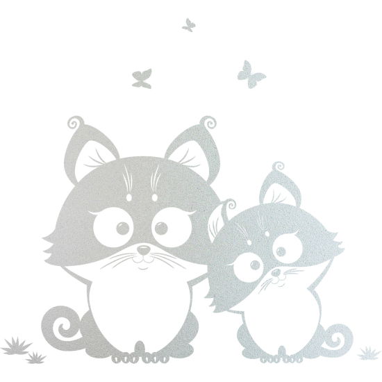 Frosted Window Glass Sticker - Cats