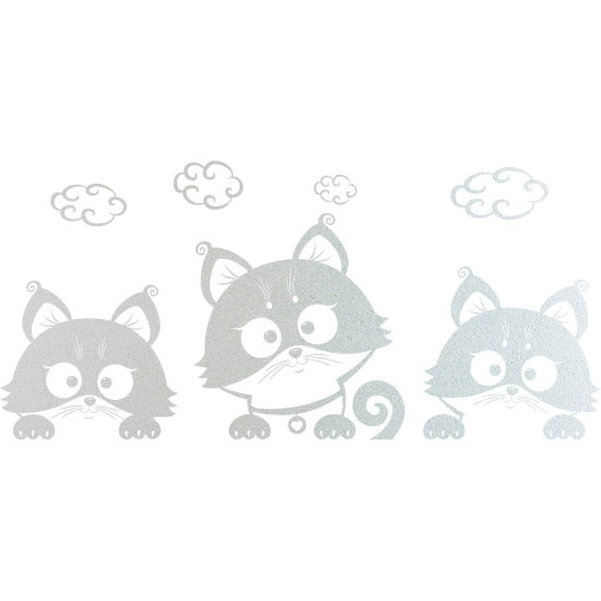 Frosted Window Glass Sticker - Cats