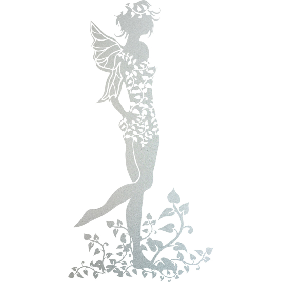 Frosted Window Glass Sticker - Fairy Flowers