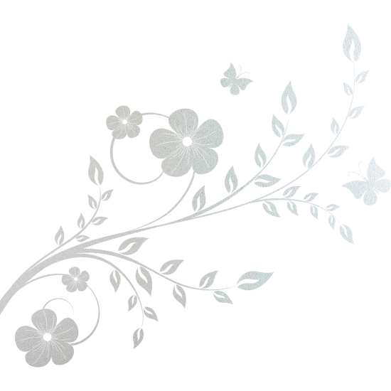 Frosted Window Glass Sticker - Floral branch