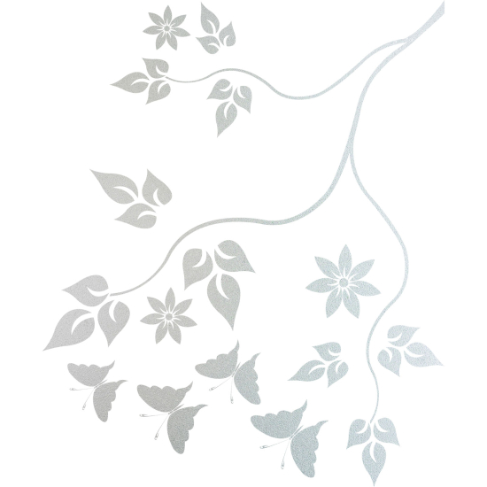 Frosted Window Glass Sticker - Floral branch