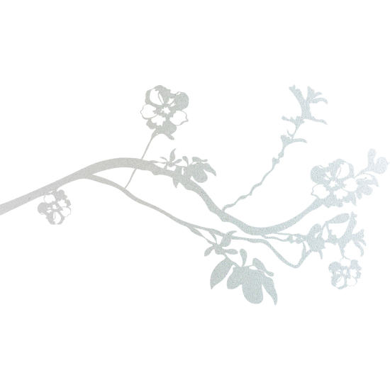 Frosted Window Glass Sticker - Floral branch