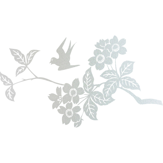 Frosted Window Glass Sticker - Floral branch