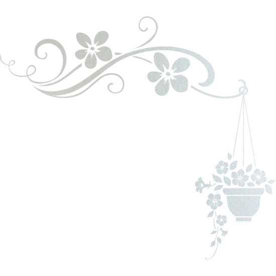 Frosted Window Glass Sticker - Flower pot