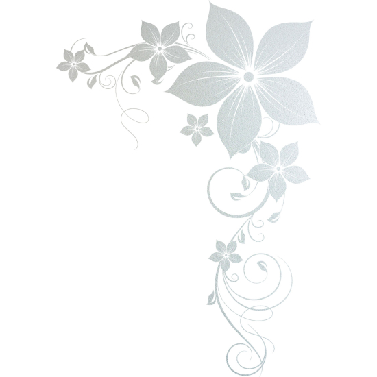 Frosted Window Glass Sticker - Flowers