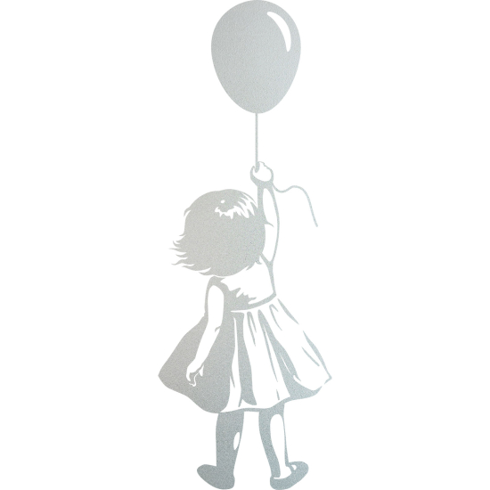 Frosted Window Glass Sticker - Girl with balloon