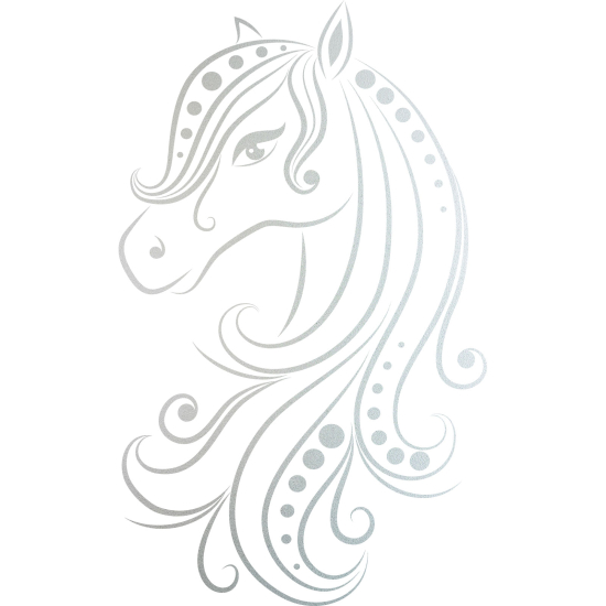 Frosted Window Glass Sticker - Horse head