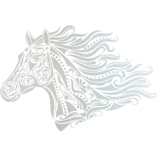 Frosted Window Glass Sticker - Horse head