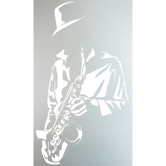 Frosted Window Glass Sticker - Jazzman