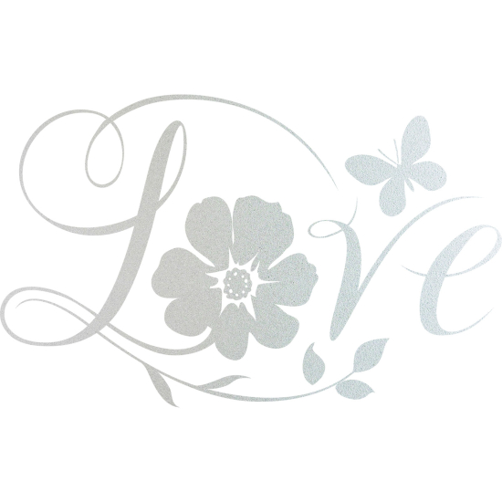 Frosted Window Glass Sticker - Love