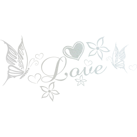 Frosted Window Glass Sticker - Love Butterflies