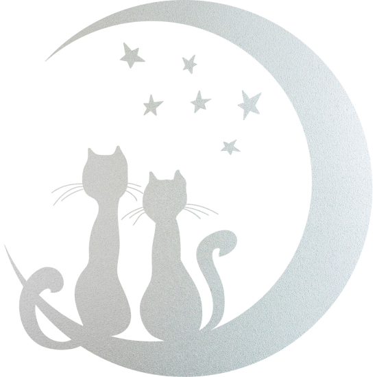 Frosted Window Glass Sticker - Moon Cats