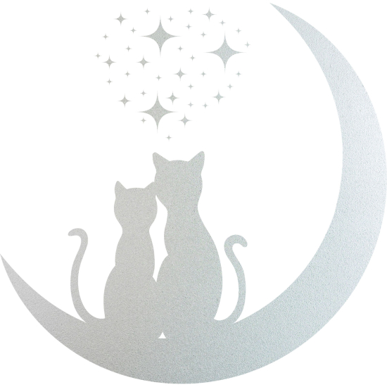 Frosted Window Glass Sticker - Moon Cats