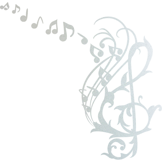 Frosted Window Glass Sticker - Music notes