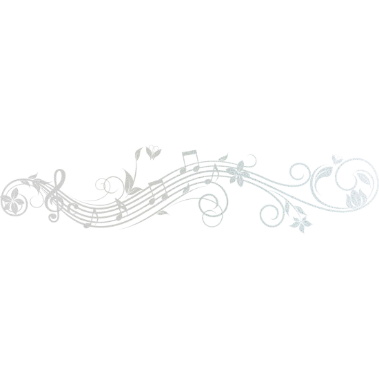 Frosted Window Glass Sticker - Musical staff