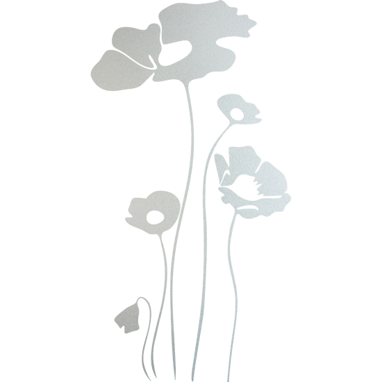 Frosted Window Glass Sticker - Poppies