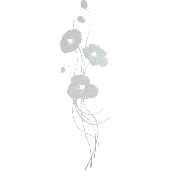 Frosted Window Glass Sticker - Poppies