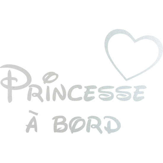 Frosted Window Glass Sticker - Princess on board