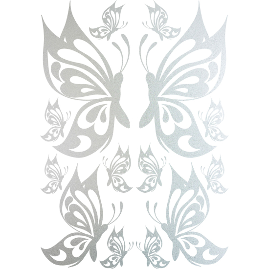 Frosted Window Glass Sticker - Set Of 14 Butterflies