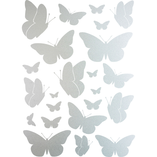 Frosted Window Glass Sticker - Set Of 23 Butterflies