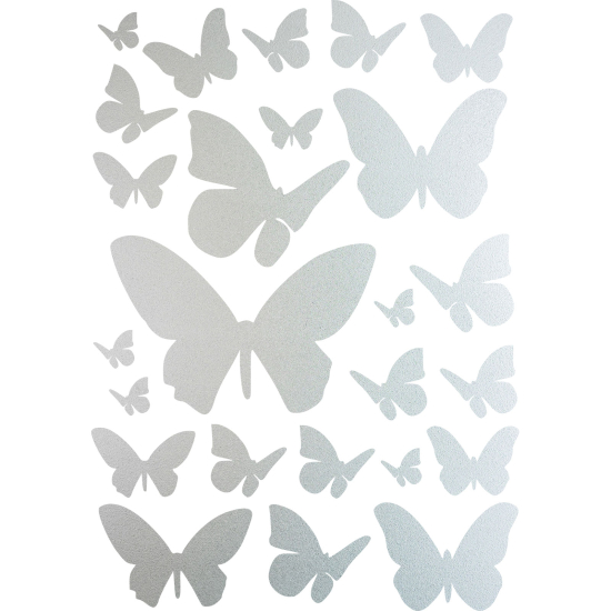 Frosted Window Glass Sticker - Set Of 25 Butterflies