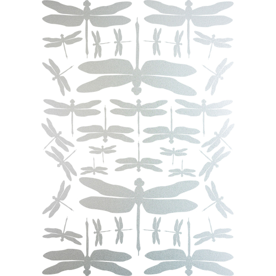 Frosted Window Glass Sticker - Set Of 34 Dragonflies