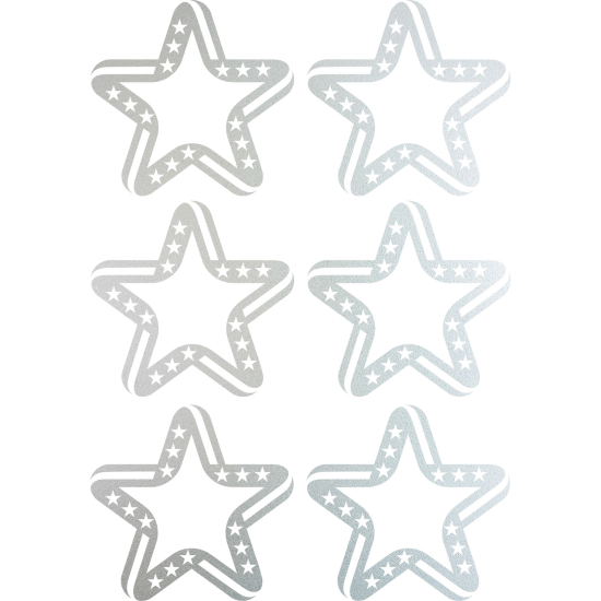 Frosted Window Glass Sticker - Set Of 6 Stars