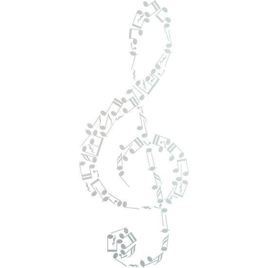 Frosted Window Glass Sticker - Treble Clef