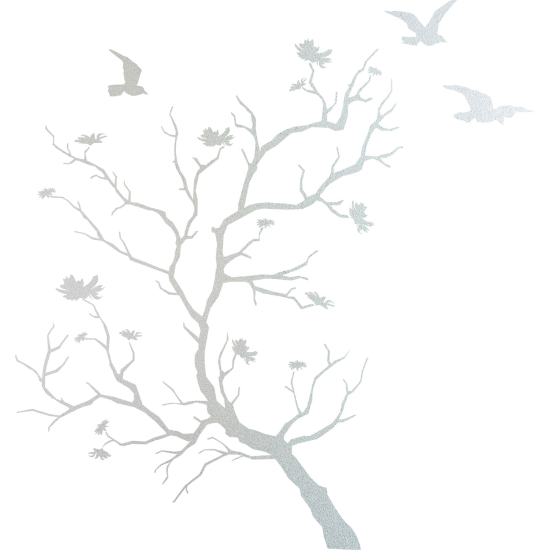 Frosted Window Glass Sticker - Tree Birds