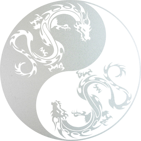 Frosted Window Glass Sticker - Yin Yang Dragons