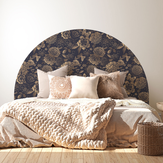 Headboard Wall Sticker - Butterfly Flowers